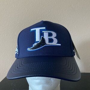 Pro Standard Tampa Bay Rays Luxury Athletic Collection Navy Men SnapBack Hat New